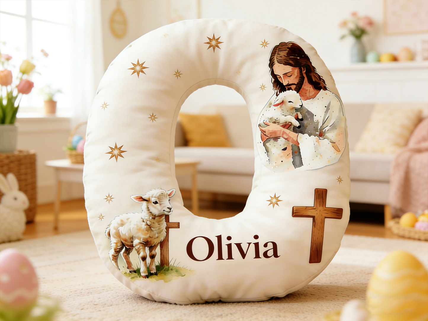 He Is My Shepherd Irregular Short Plush Pillow