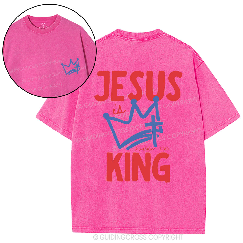 Jesus Is King Christian Washed T-Shirt
