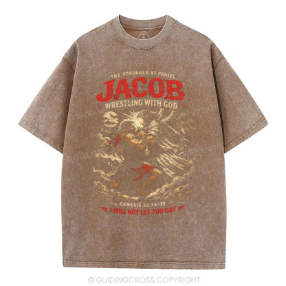 The Struggle Peniel Jacob Wrestling With God Christian Washed T-Shirt