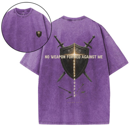 No Weapon Against Me Christian Washed T-Shirt