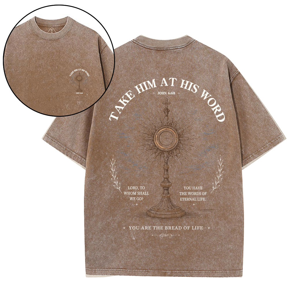 Take Him At His Word Christian Washed T-Shirt