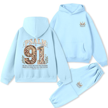 Psalm 91 Christian Premium Fleece Hoodie Set
