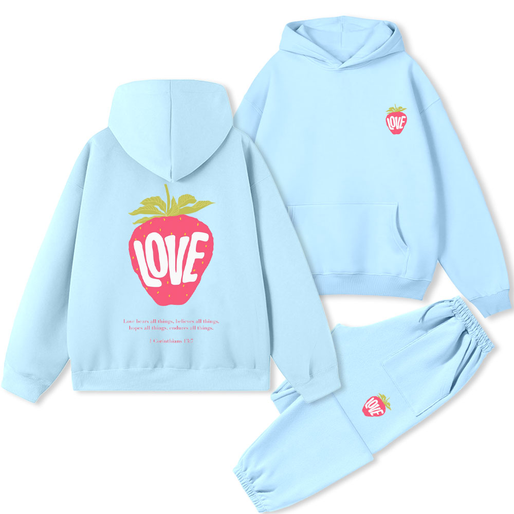 Love Bears All Things Christian Fleece Hoodie Set