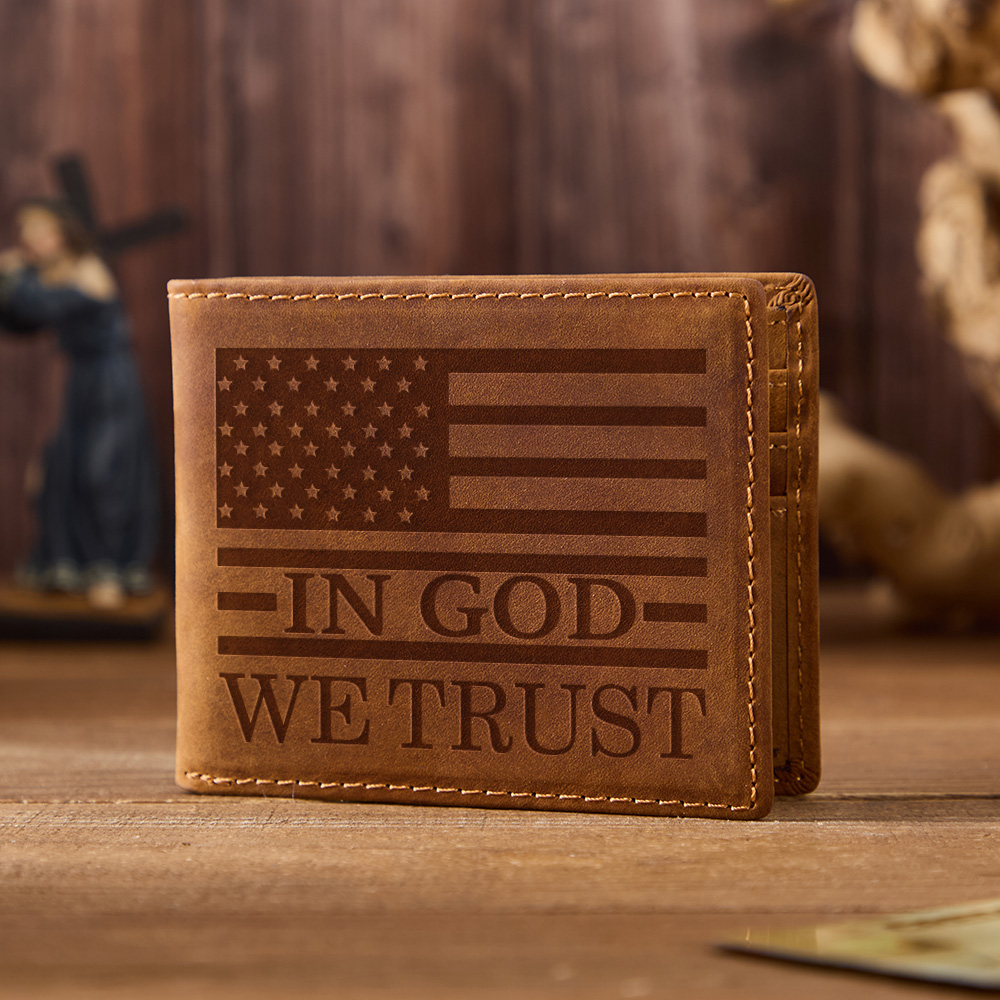 In God We Trust Leather Wallet