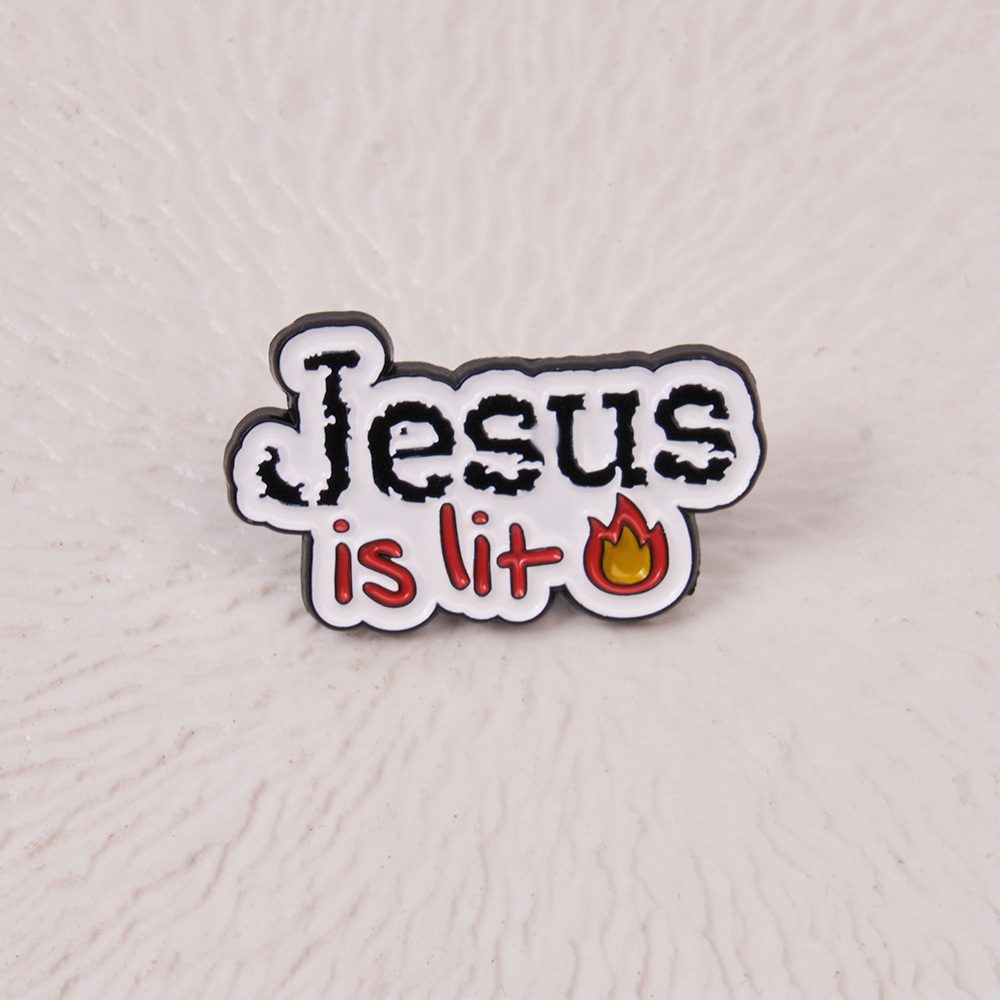 Jesus Is Lit Christian Pin