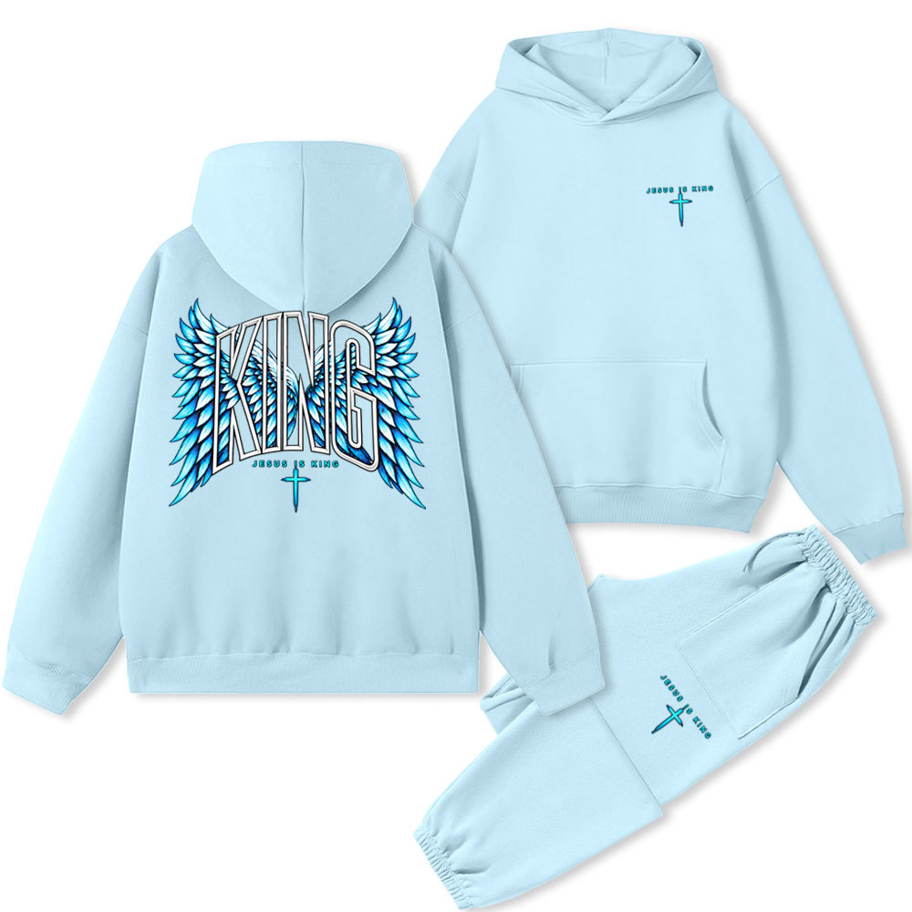 Jesus Is King Christian Premium Fleece Hoodie Set