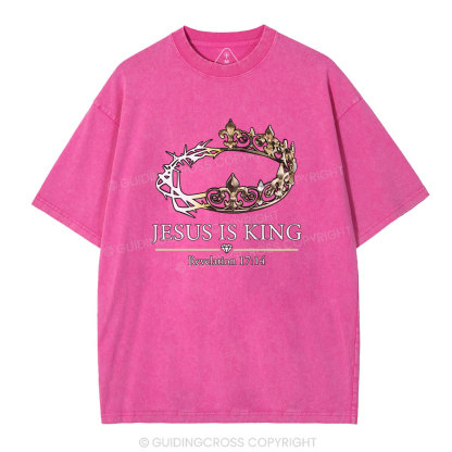 Jesus Is King Vintage Washed Christian T-Shirt
