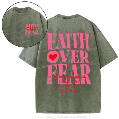 Faith Over Fear Christian Washed T-Shirt