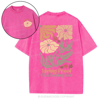 Living Proof Of A Loving God Christian Washed T-Shirt