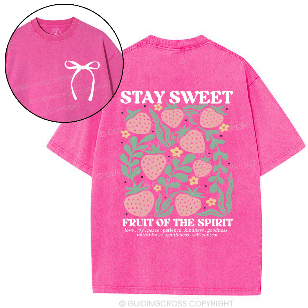 Stay Sweet Fruit Of The Spirit Christian Washed T-Shirt
