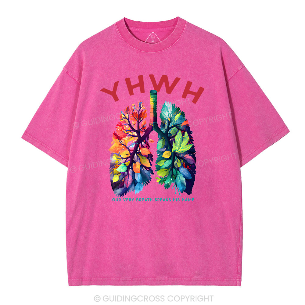 YHWH Leaf Christian Washed T-Shirt