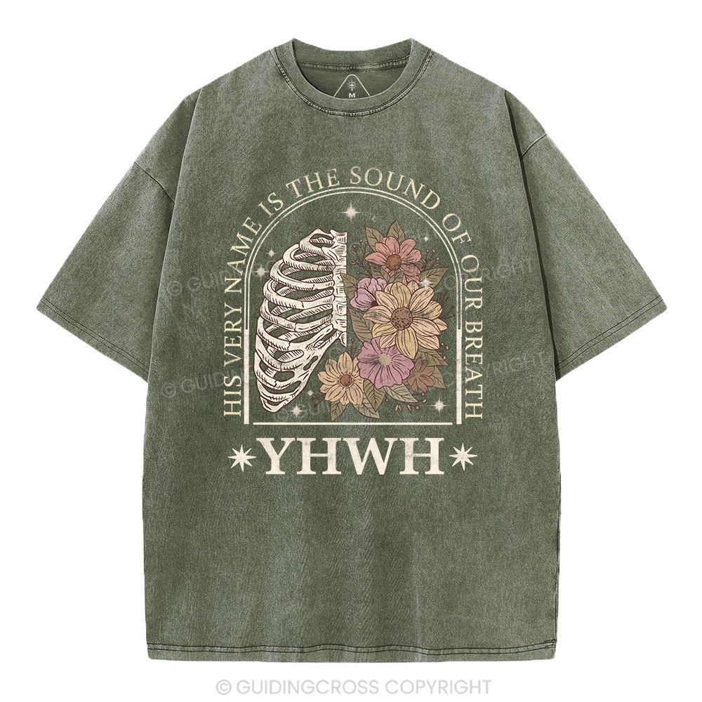 YHWH Boho Floral Lung Christian Washed T-Shirt