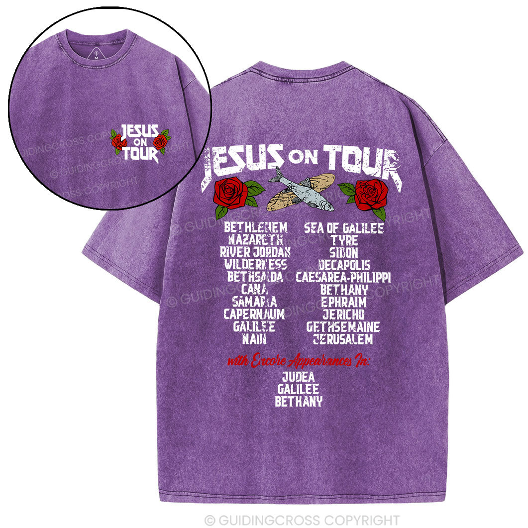 Jesus On Tour Christian Washed T-Shirt