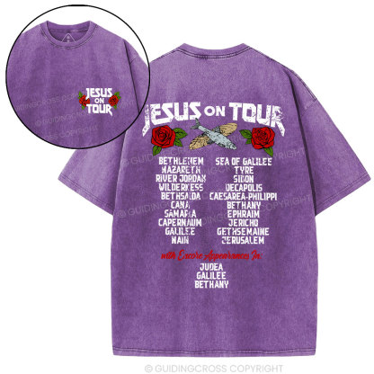 Jesus On Tour Christian Washed T-Shirt