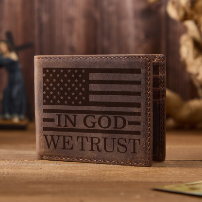 In God We Trust Leather Wallet