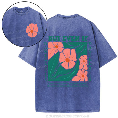 Floral Bible Verse Christian Washed T-Shirt