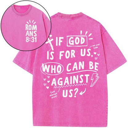 If God Is For Us Christian Washed T-Shirt