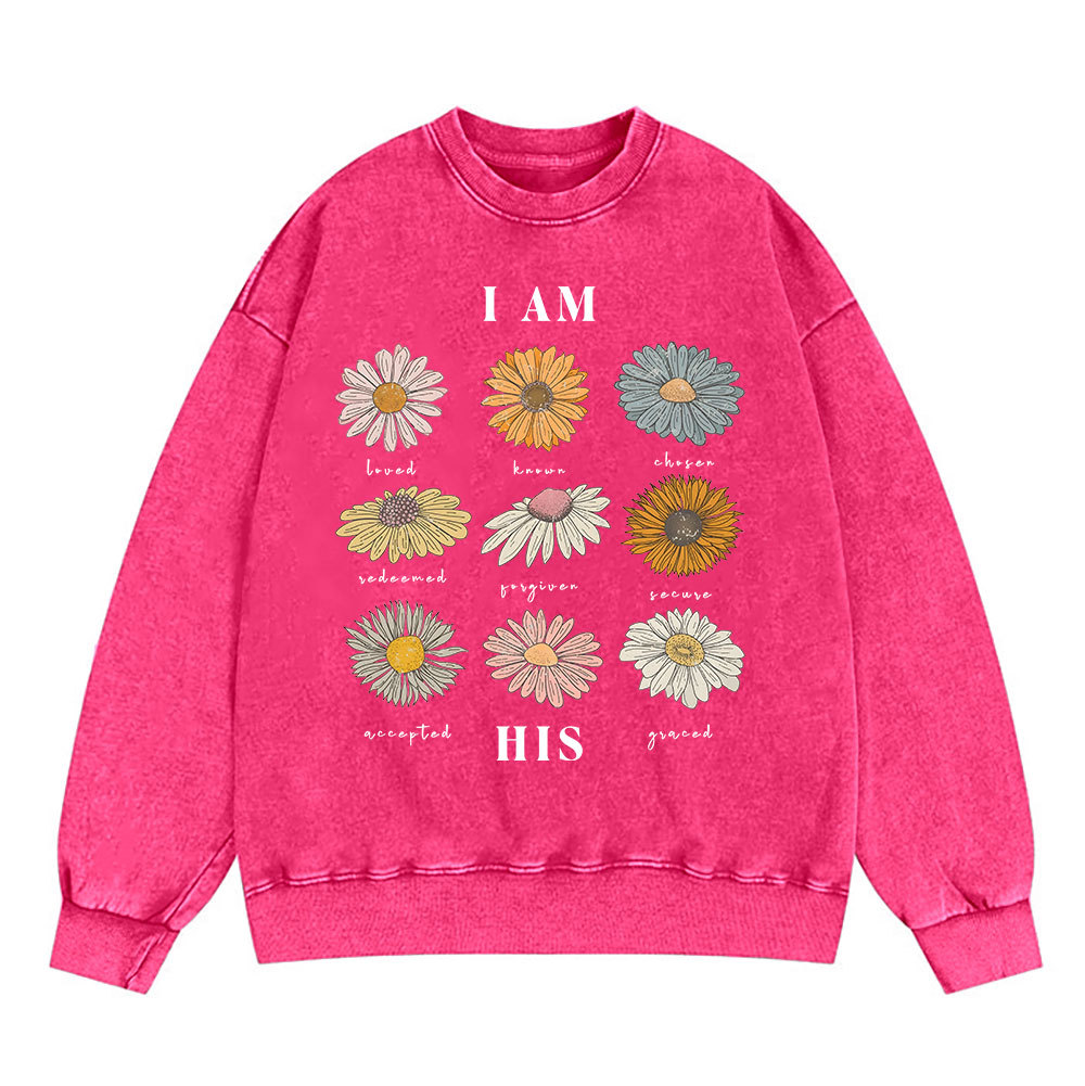 I Am His Christian Washed Sweatshirt