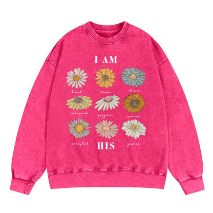 I Am His Christian Washed Sweatshirt