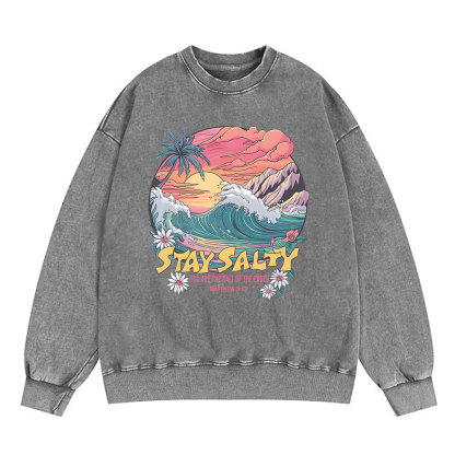 Stay Salty Christian Washed Sweatshirt