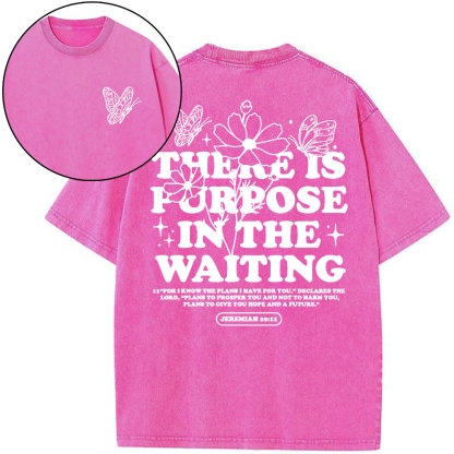 There Is Purpose In Waiting Christian Washed T-Shirt