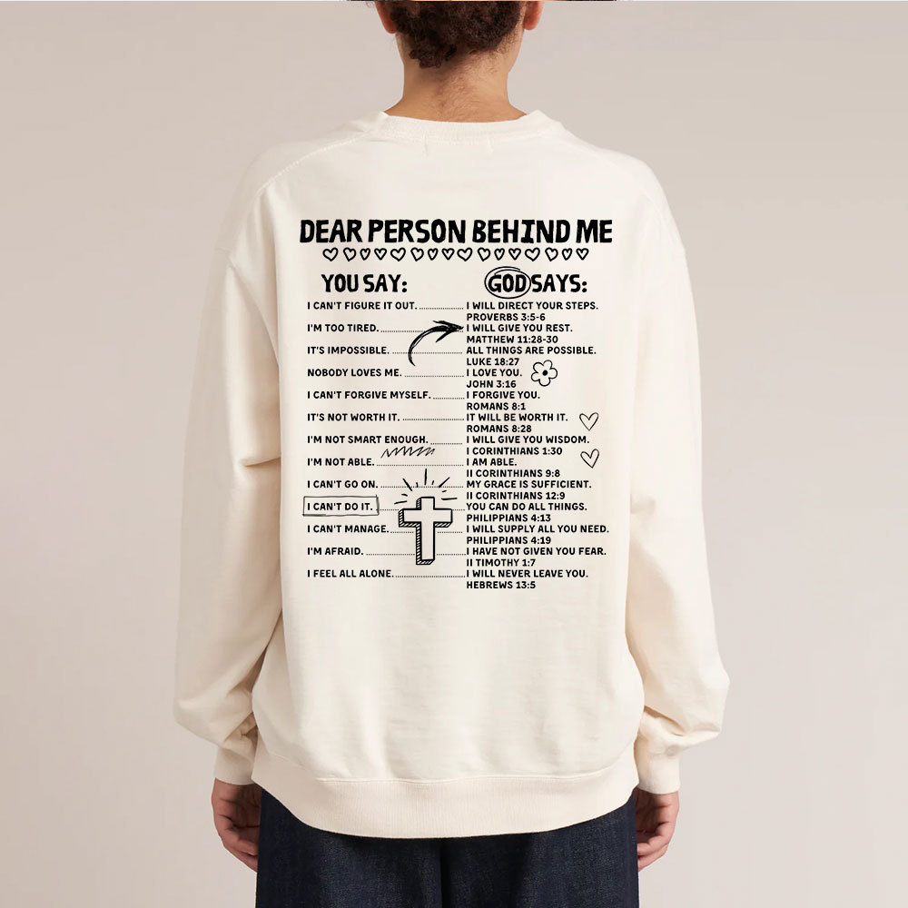 Dear Person Behind Me Christian Washed Sweatshirt