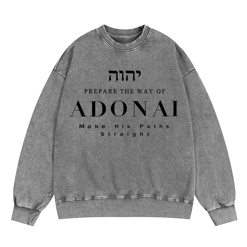 ADONAI Christian Washed Sweatshirt