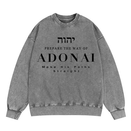 ADONAI Christian Washed Sweatshirt