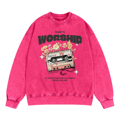 Made To Worship Christian Washed Sweatshirt
