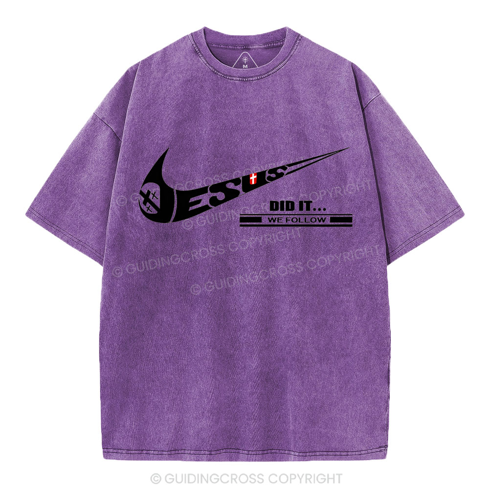 Jesus Did It Christian Washed T-Shirt
