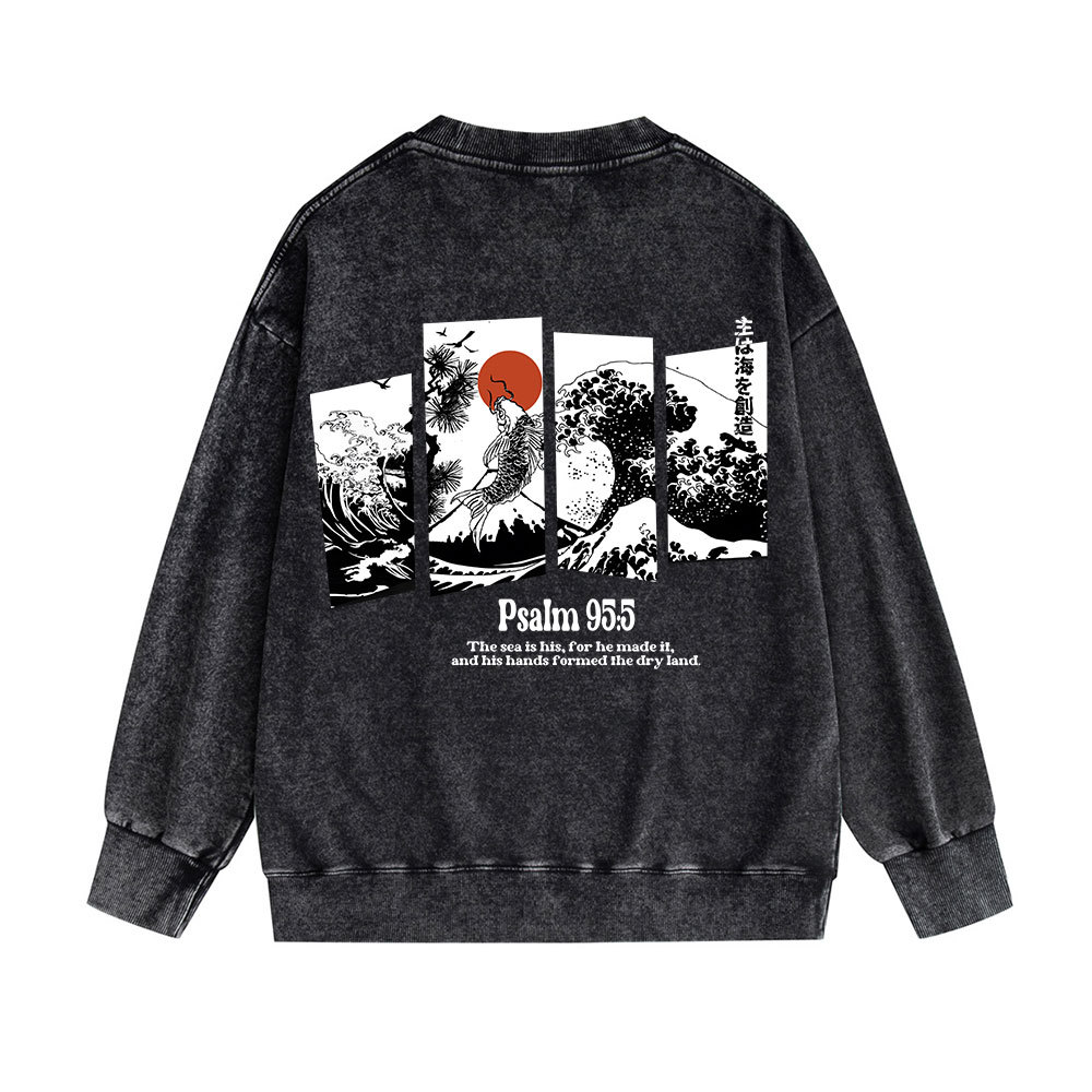 The Sea Is His Christian Washed Sweatshirt