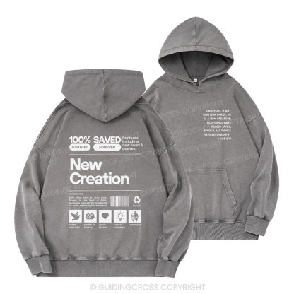 100% Saved Christian Washed Hoodie 