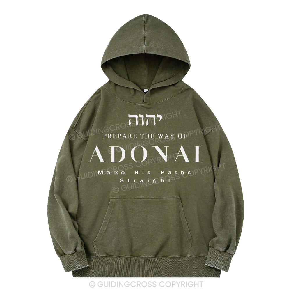 ADONAI Christian Washed Hoodie 