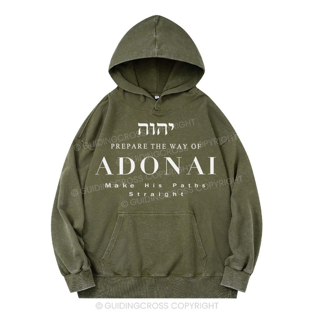 ADONAI Christian Washed Hoodie 