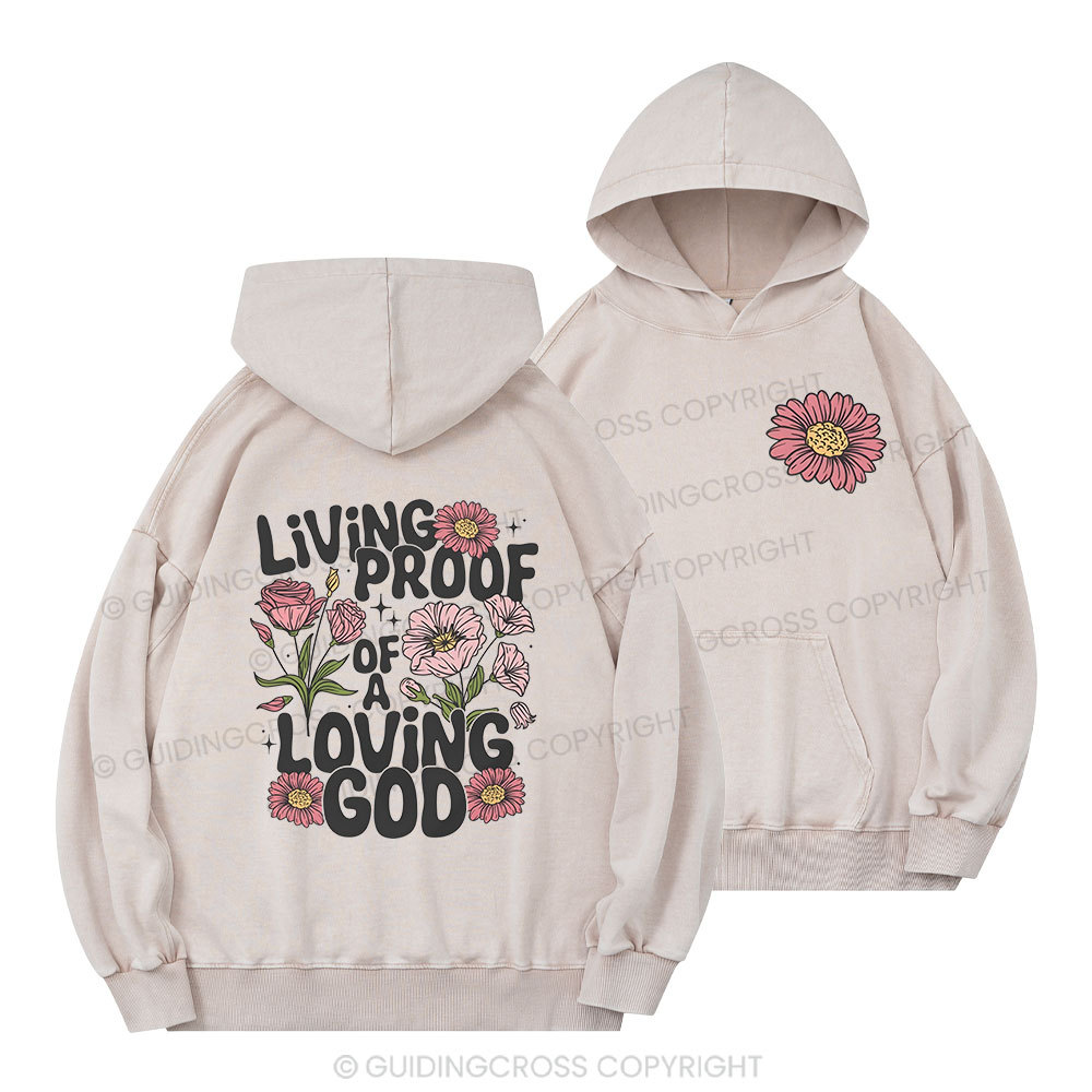 Living Proof Of A Loving God Christian Washed Hoodie 
