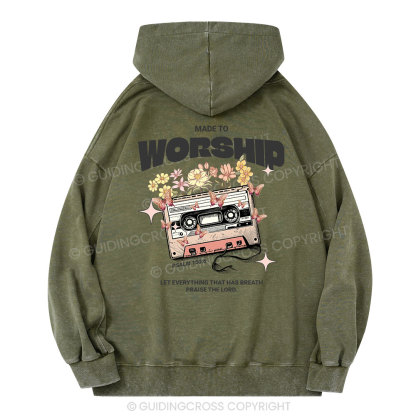 Made To Worship Christian Washed Hoodie 