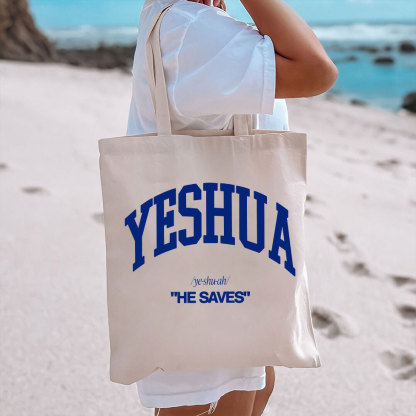 He Saves Christian Canvas Tote Bag