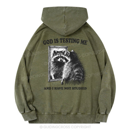 God Is Testing Me And I Have Not Studied Christian Washed Hoodie 