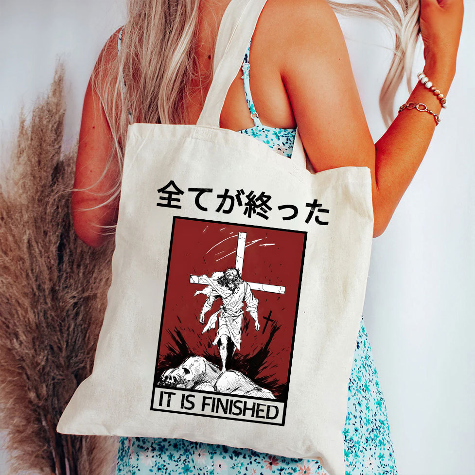 It Is Finished Christian Canvas Tote Bag