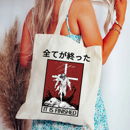 It Is Finished Christian Canvas Tote Bag