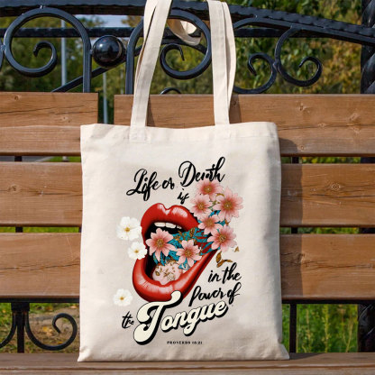 Life Or Death Christian Canvas Tote Bag