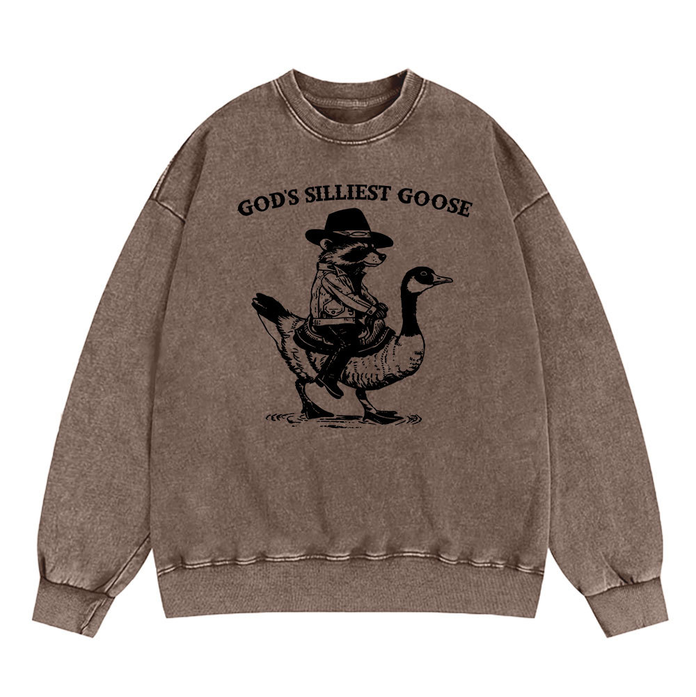God's Silliest Goose Christian Washed Sweatshirt