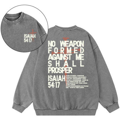 No Weapon Christian Washed Sweatshirt