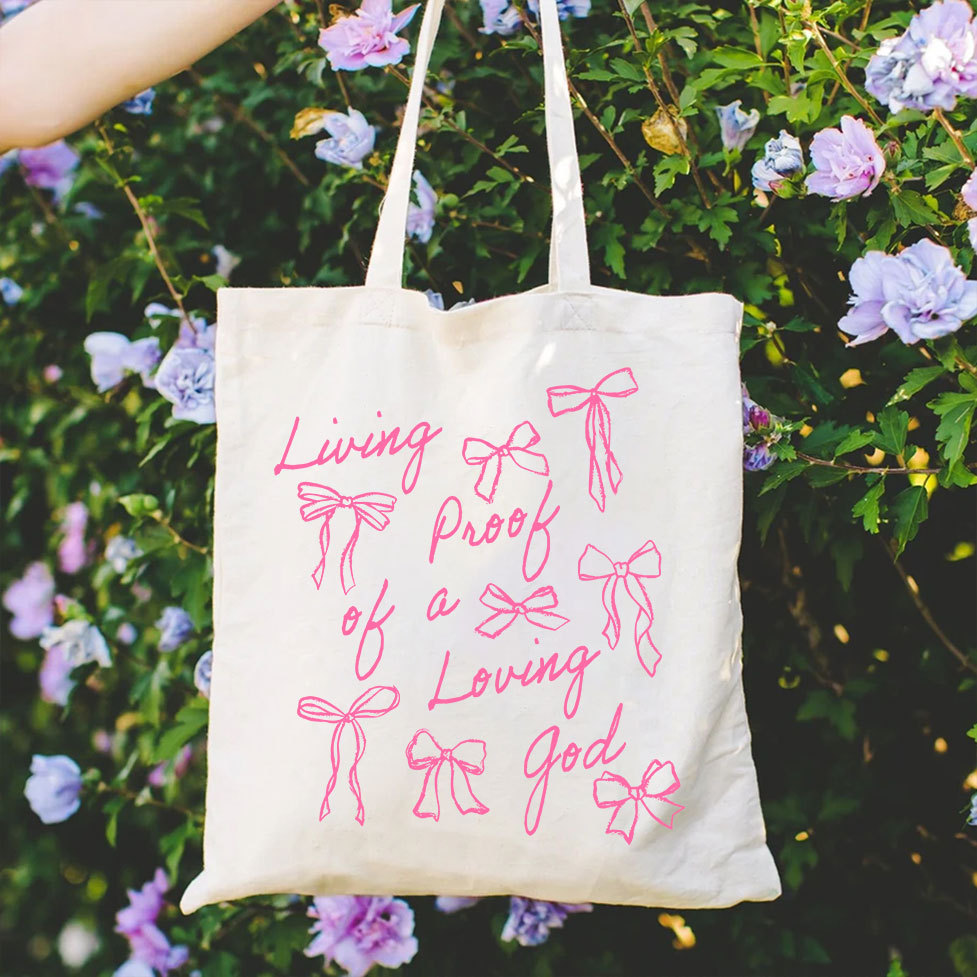 Living A Proof Of A Loving God  Christian Canvas Tote Bag