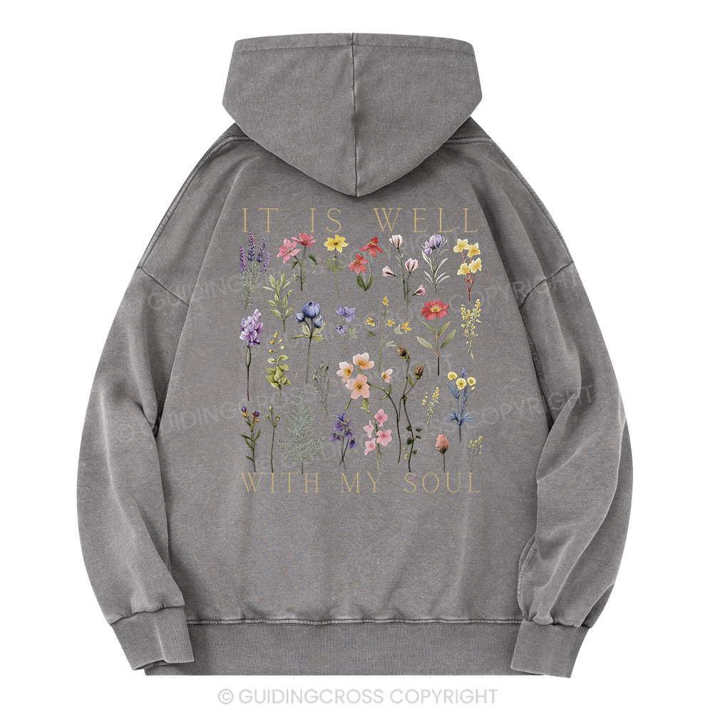 It Is Well With My Soul Christian Washed Hoodie