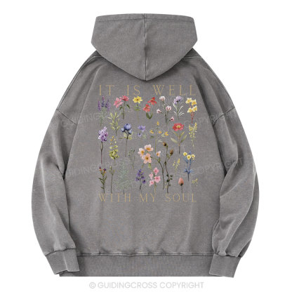 It Is Well With My Soul Christian Washed Hoodie