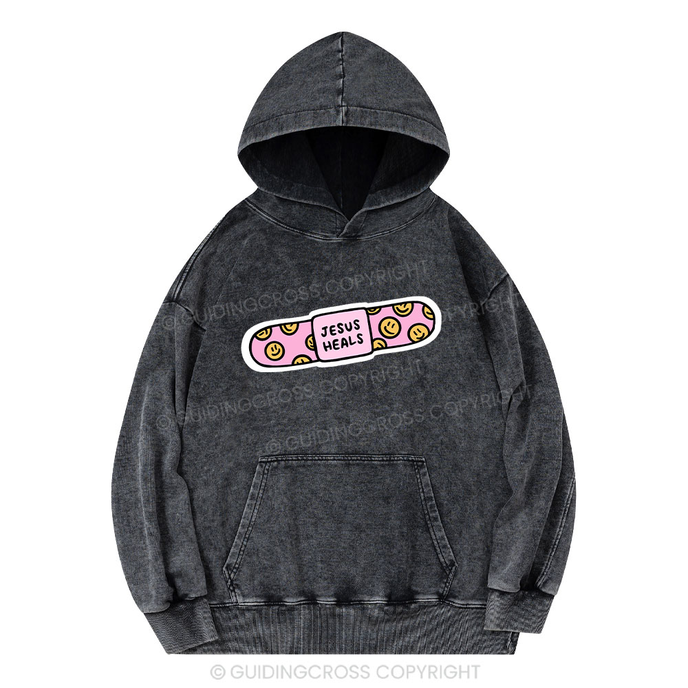 Jesus Heals Christian Washed Hoodie