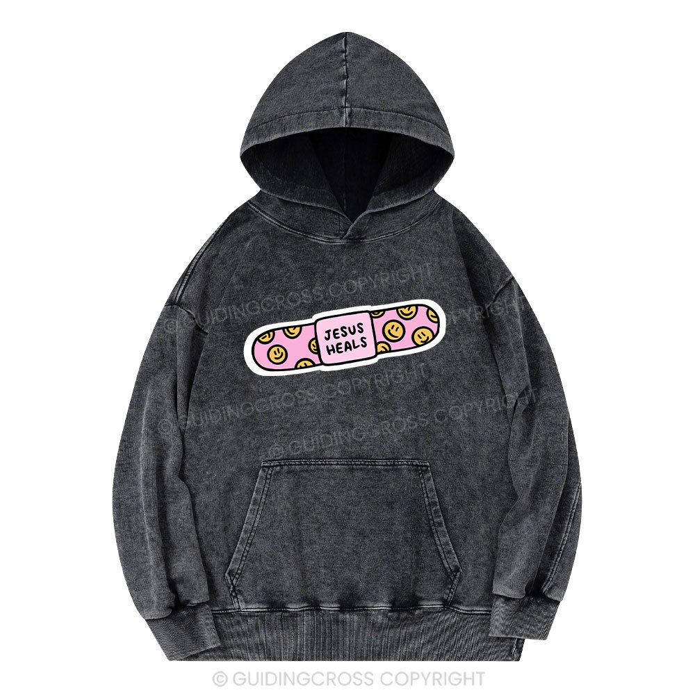 Jesus Heals Christian Washed Hoodie