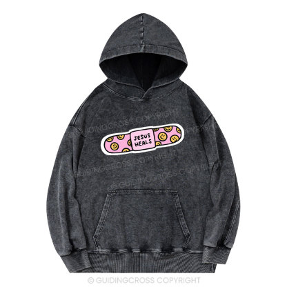 Jesus Heals Christian Washed Hoodie
