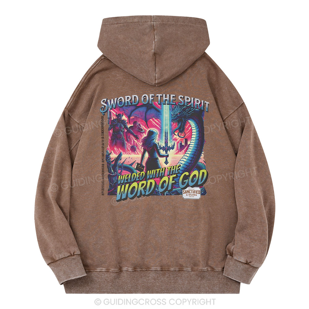 Sword Of The Spirit Christian Washed Hoodie